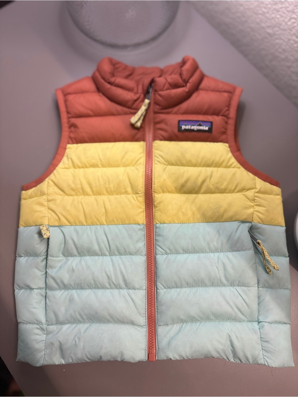 Patagonia Baby Down Sweater Vest 2T Colorblock Puffer Toddler Kids - Picture 3 of 12